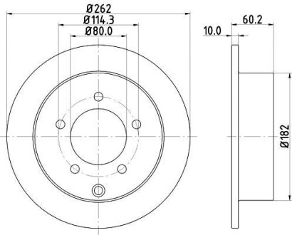 Гальмівний диск зад. Lancer 07- (PRO) HELLA 8DD355119-181