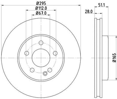 PRO DB Диск гальмівний передн. W176 HELLA 8DD 355 119-591