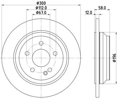 PRO DB гальмівний диск задн. Vito 14-, EQV (W447) HELLA 8DD 355 122-441