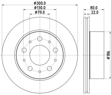 Гальмівний диск задн. Citroen Jumper 16- HELLA 8DD355125-291