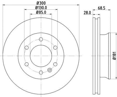 PRO HIGH CARBON DB диск гальм. передн. Sprinter 06- HELLA 8DD 355 129-281