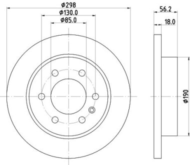 PRO DB Диск гальмівний задній SPRINTER 3,5-t HELLA 8DD 355 131-831