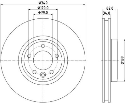 PRO HIGH CARBON LAND ROVER гальмівний диск передн. DISCOVERY V, RANGE ROVER IV HELLA 8DD 355 132-551