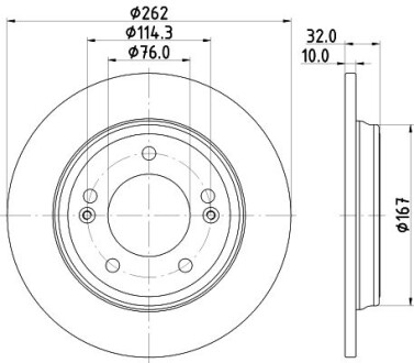 PRO HYUNDAI диск гальм. задн. ELANTRA 16- HELLA 8DD 355 132-611