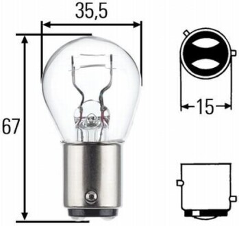 P21/4W 12V 4W Лампа розжарювання (блістер 2 шт) HELLA 8GD 004 772-123