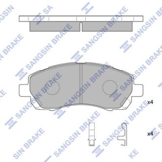 Колодка гальм. диск. SUBARU IMPREZA,LEGACY, 1.6I,2.0I 16V 94.09-,99.04 - передн. (SANGSIN) Hi-Q (SANGSIN) SP1228 (фото 1)