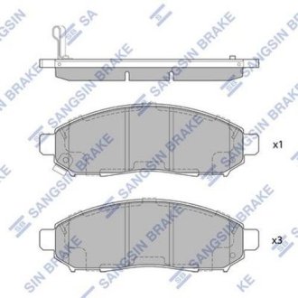 Колодки гальмівні дискові Hi-Q (SANGSIN) SP1460