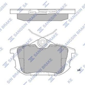 Колодки гальмові дискові задні Hi-Q (SANGSIN) SP1531