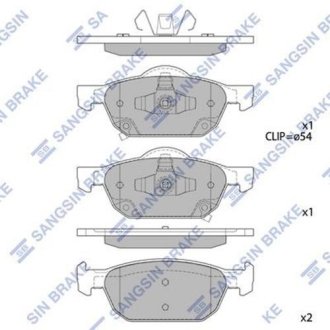 Комплект гальмівних колодок Hi-Q (SANGSIN) SP1605