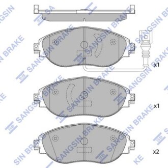 Колодка гальм. диск. SKODA OCTAVIA (5E3) 12-(D1633) передн. (SANGSIN) Hi-Q (SANGSIN) SP1698