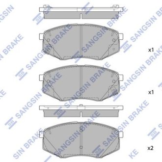 Гальмiвнi колодки кт. Hi-Q (SANGSIN) SP1847 (фото 1)