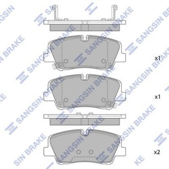 Колодки гальмівні дискові (комплект 4 шт) Hi-Q (SANGSIN) SP4038