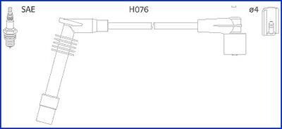 HUCO OPEL К-кт високовольтних проводІв Omega B,Vectra B 2.0 94- HITACHI 134251 (фото 1)