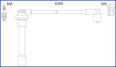 HUCO Провода высокого напряжения 4 шт. HONDA Civic 1,3-1,6 91-01, Accord 1,8-2,2 90-98 ROVER HITACHI 134520
