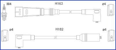 HUCO VW Комплект проводІв високої напруги Golf II,Passat 1.0/1.8 80- HITACHI 134704