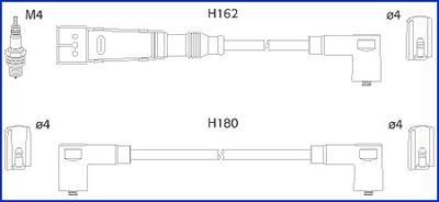 HUCO VW Дроти високої напруги (5шт.) Golf III 1,6, Polo 1,0-1,6 SKODA Felicia 1,6 SEAT HITACHI 134711 (фото 1)