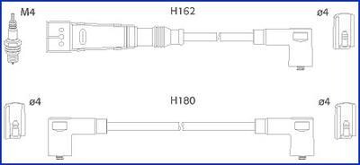 HUCO VW К-кт высоковольтных проводов 80,100,Passat 2.0/2.2 HITACHI 134715