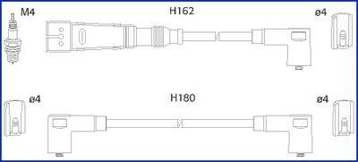 HUCO VW К-кт високовольтних проводІв Polo,Seat Cordoba,Ibiza HITACHI 134784