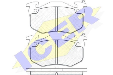 Комплект гальмівних колодок (дискових) ICER 180649