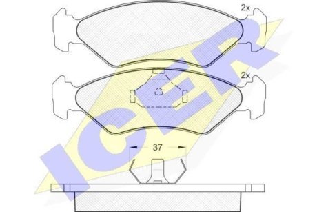 Колодки гальмівні дискові передні FORD Fiesta 96-01, Ka 96-08 ICER 180776