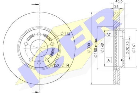 Диск гальмівний ICER 78BD1557-2