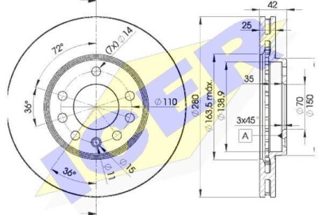 Диск гальмівний ICER 78BD9060-2