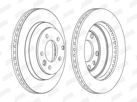 VW Диск тормозной задн. (330*28) Audi Q7,Touareg,Porsche Cayenne 02- Jurid 562393JC-1