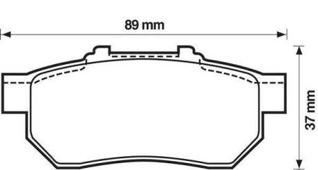 HONDA колодки гальмівні задні Civic 1,5/1,6 90- Jurid 572134J (фото 1)