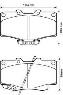 TOYOTA Колодки гальмівні передн.Hilux II,LandCruiser,VW Taro,BMW E38 740 Jurid 572140J (фото 1)