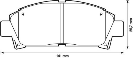 TOYOTA гальмівний колодки передні CARINA -97 Jurid 572357J