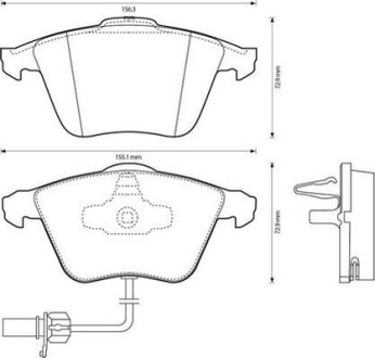 Гальмівні колодки перед. AUDI A6/S6 2,5-4,2 99- (з датчик.) Jurid 573145JC (фото 1)