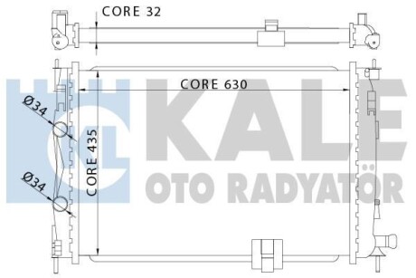 NISSAN Радіатор охолодження двиг. Qashqai 2.0dCi 07- Kale 342060 (фото 1)