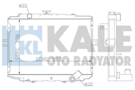 HYUNDAI радіатор охолодження H100,H-1 2.5D 97- Kale 342295