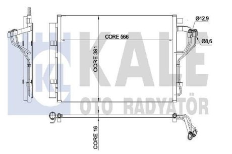 Радиатор кондиционера Hyundai Elentra, I30, Kia Ceed, Pro Ceed OTO RADYATOR Kale 342525