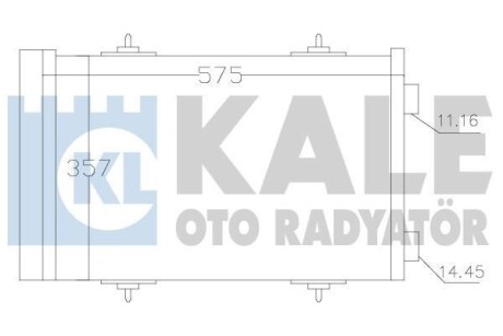 CITROEN Радіатор кондиціонера (конденсатор) з осушувачем C5 III 1.6HDI 08-, Peugeot 407/508 Kale 343090 (фото 1)