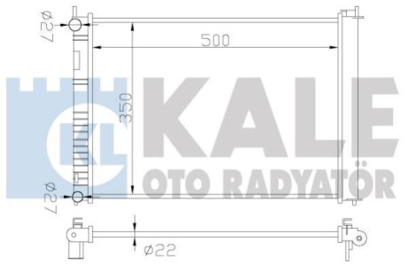 FORD Радиатор охлаждения Fiesta V,Fusion 1.25/1.6 01-,Mazda 2 Kale 349500 (фото 1)