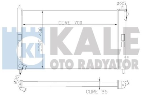 MITSUBISHI Радиатор охлаждения ASX,Lancer VIII,Outlander II,Citroen,Peugeot 1.8 DI-D/3.0 Kale 362100