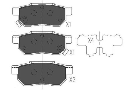 Гальмівні колодки зад. Civic -01/Jazz 02- KAVO KBP-2007