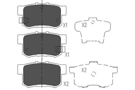 Комплект гальмівних колодок PARTS KAVO KBP-2009