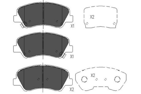 Комплект гальмівних колодок PARTS KAVO KBP-4023