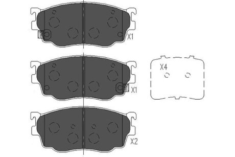 Комплект гальмівних колодок PARTS KAVO KBP-4509