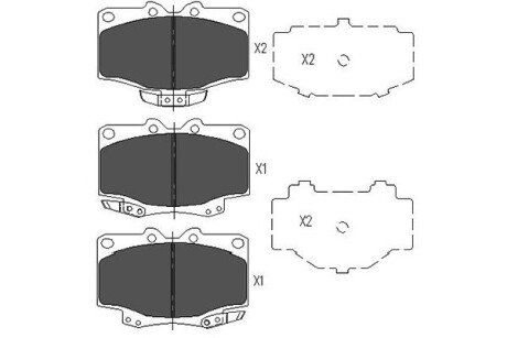 PARTS TOYOTA Гальмівні колодки Hilux,4-Runner KAVO KBP-9048 (фото 1)