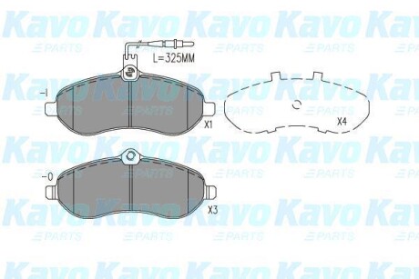 PARTS CITROEN Гальмівні колодки передн.JumpyFiat ScudoPeugeot Expert 07- (с датчиком) KAVO KBP-9148