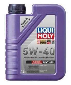 LM 1л DIESEL SYNTHOIL 5W-40 олива двигуна ACEA A3/B4, API CF, BMW Longlife-98 | MB 229.3 | VW 505 00 LIQUI MOLY 1340