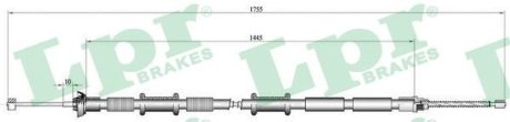 Трос стоянкового гальма FIAT Doblo 00-13 LPR C0169B