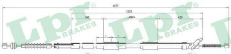 Трос ручного гальма LPR C0875B