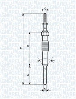 Свічка розжарювання MAGNETI MARELLI 062900034304 (фото 1)