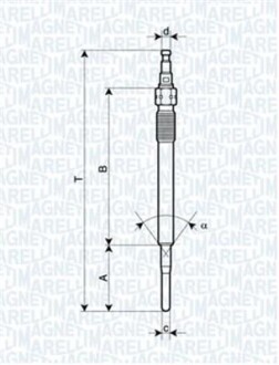 VW свічка розжарювання 4.4V 2,0TDI: Audi A3Golf V,TouranSkodaSeat MAGNETI MARELLI 062900051304 (фото 1)