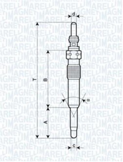 Свічка розжарювання AUDI FORD SEAT SKODARENAULT, VOLVO VW MAGNETI MARELLI 062900071304