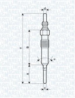 Свічка розжарювання Renault Megane,Grand Scenic,Suzuki Grand Vitara 1.9dCi 05- MAGNETI MARELLI 062900087304